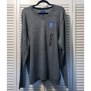 Apt 9 Slim Fit Soft Knit Pullover Men's XXL Gray Merino Blend V-Neck Sweater